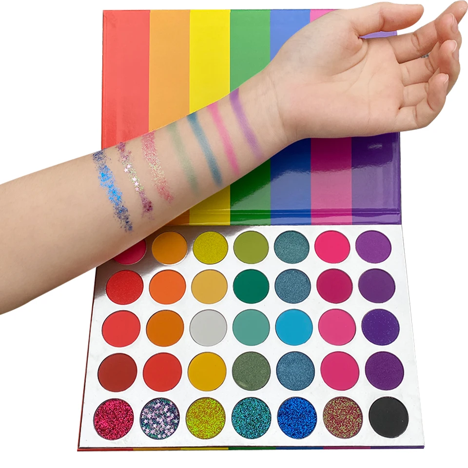 35-Colors Eyeshadow Palette-Sparkling Eye Makeup for Club & Nightlife Looks,Long-Lasting Highlighters Eyeshadow Makeup Cosmetics - Image 5