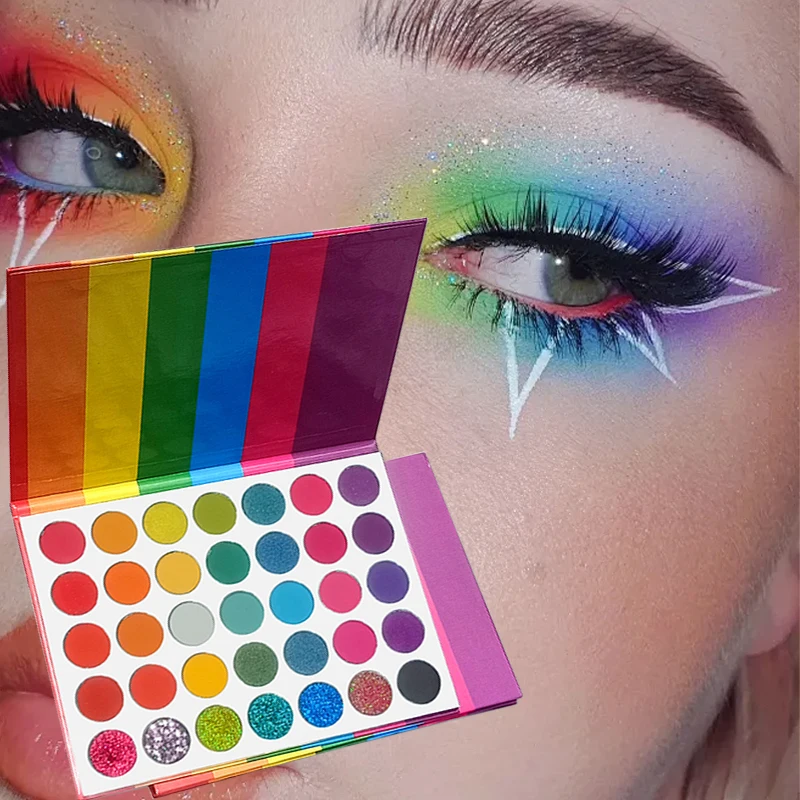 35-Colors Eyeshadow Palette-Sparkling Eye Makeup for Club & Nightlife Looks,Long-Lasting Highlighters Eyeshadow Makeup Cosmetics - Image 4