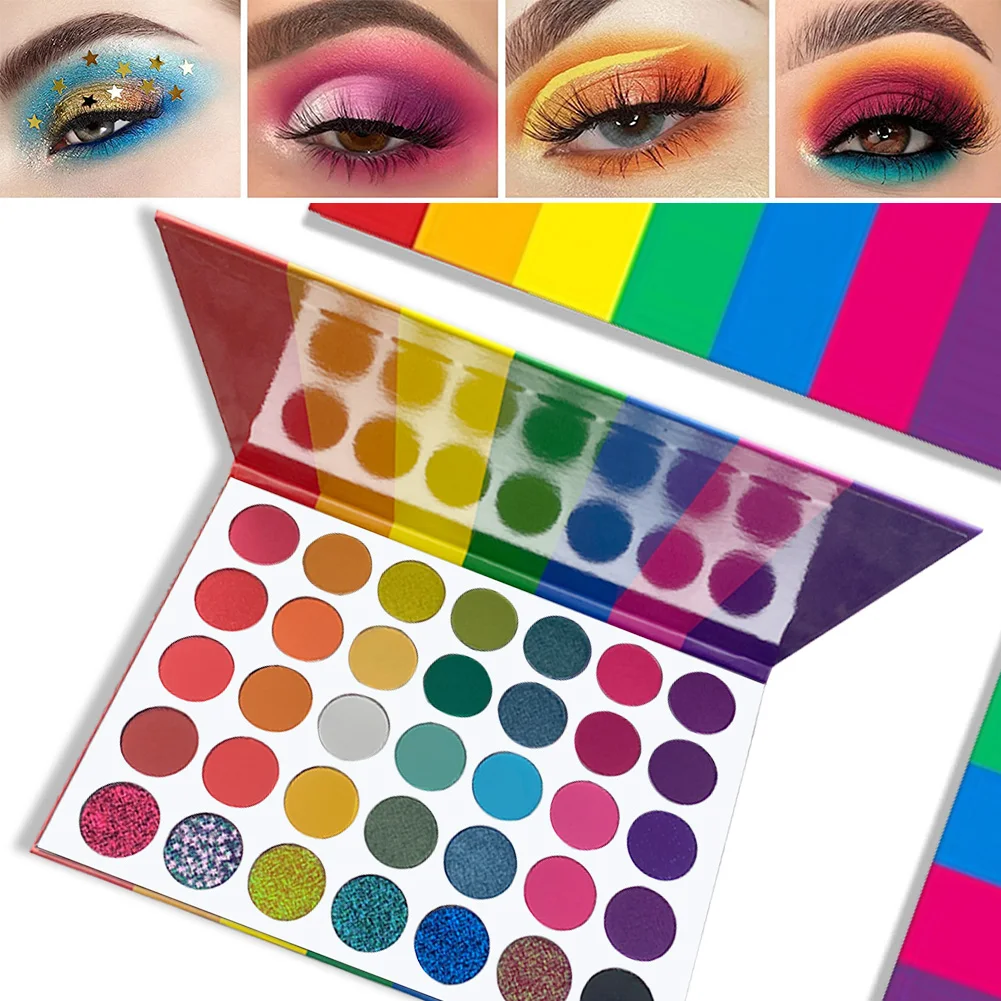 35-Colors Eyeshadow Palette-Sparkling Eye Makeup for Club & Nightlife Looks,Long-Lasting Highlighters Eyeshadow Makeup Cosmetics