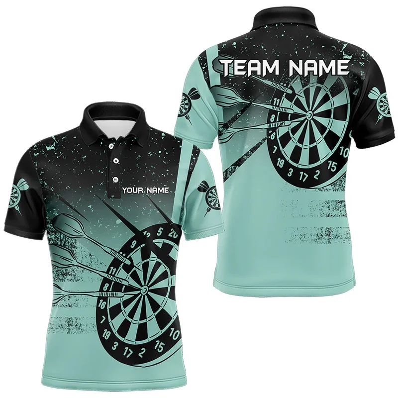 3D Print Cool Dart Board Polo Shirt For Men Customized Pattern T-Shirt Summer Casual Lapel Tops Loose Tees Street Short Sleeves - Image 2