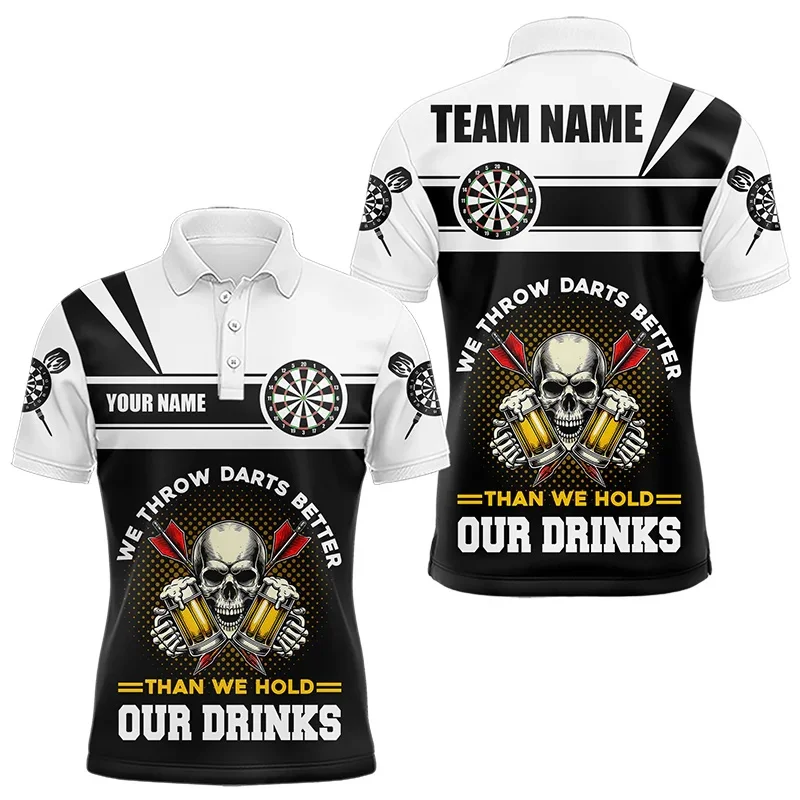 3D Print Cool Dart Board Polo Shirt For Men Customized Pattern T-Shirt Summer Casual Lapel Tops Loose Tees Street Short Sleeves - Image 4