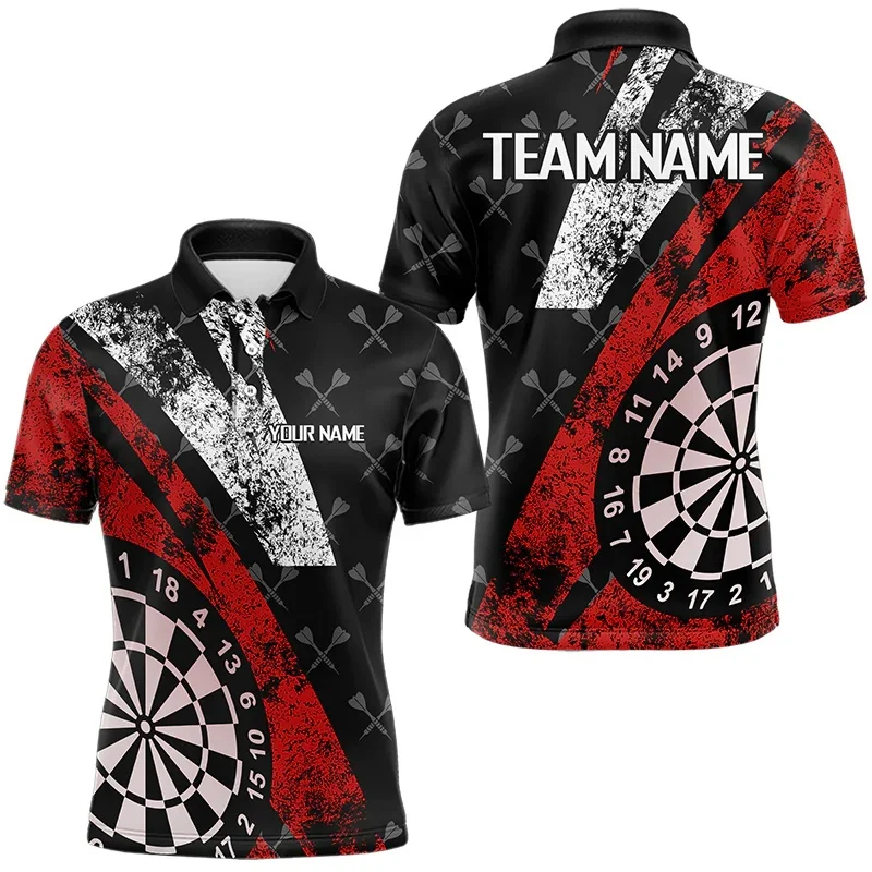 3D Print Cool Dart Board Polo Shirt For Men Customized Pattern T-Shirt Summer Casual Lapel Tops Loose Tees Street Short Sleeves - Image 3