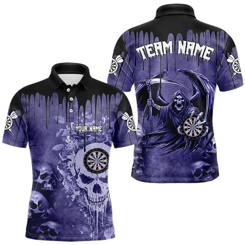 3D Print Cool Dart Board Polo Shirt For Men Customized Pattern T-Shirt Summer Casual Lapel Tops Loose Tees Street Short Sleeves - Image 5