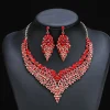 3PC Women's Fashion Starry Leaf Embellishments Necklace Earrings Jewelry Set Wedding Banquet Party Festival Gift 8884