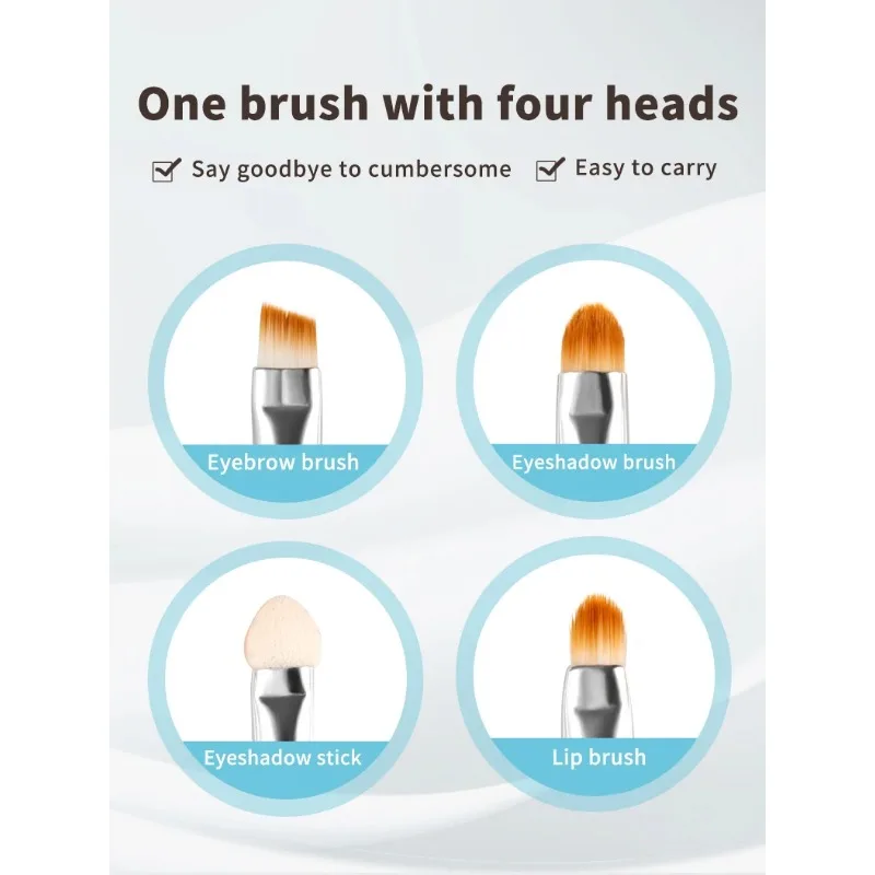 4 IN 1 Multifunctional Makeup Brushes Set Makeup Gadget Detachable Lip Eyeshadow Brush Sponge Eyeshadow Brush for Home Travel - Image 5