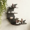 4-Tier Moon Wall Shelves 30cm Floating Wall Shelf Boho Country Rustic Shelf for Placing Crystal Stone Aromatherapy Essential Oil