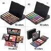 40/74/78 Colors Glitter Eyeshadow Palette Matte Waterproof Long Lasting Pressed Powder Cosmetics Kit Fashion Women MakeUp Tools