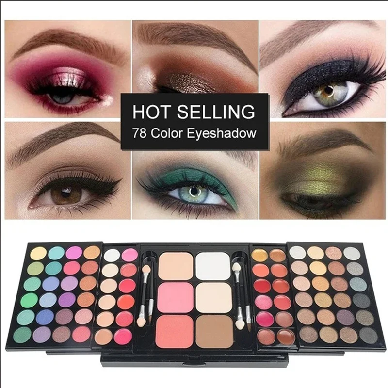 40/74/78 Colors Glitter Eyeshadow Palette Matte Waterproof Long Lasting Pressed Powder Cosmetics Kit Fashion Women MakeUp Tools - Image 3