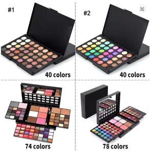 40/74/78 Colors Glitter Eyeshadow Palette Matte Waterproof Long Lasting Pressed Powder Cosmetics Kit Fashion Women MakeUp Tools