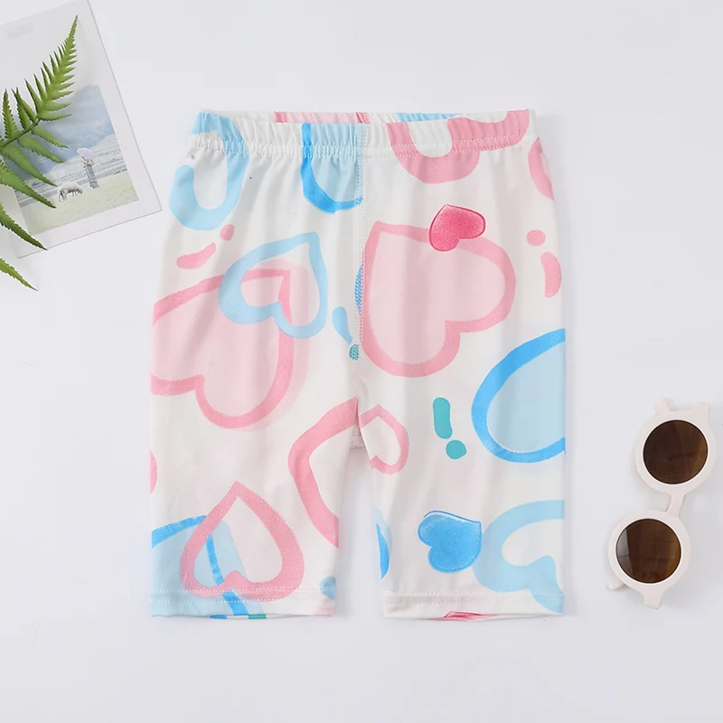 4/1 Pcs Girl Four Seasons Basic Fun Cute Printed Shorts Leggings Comfortable Joker Tight Safety Pants Love Sports Pants 5 Minute - Image 2