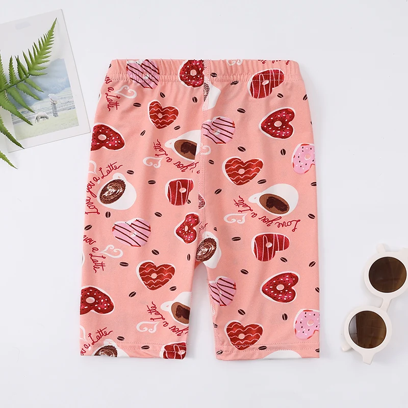 4/1 Pcs Girl Four Seasons Basic Fun Cute Printed Shorts Leggings Comfortable Joker Tight Safety Pants Love Sports Pants 5 Minute - Image 5