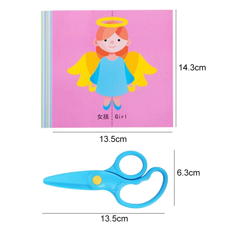 48/96pcs Children Paper Cuttings Toys Handmade DIY Material Puzzle Early Education Toy Art Supply Handicrafts with Scissors TMZ - Image 2