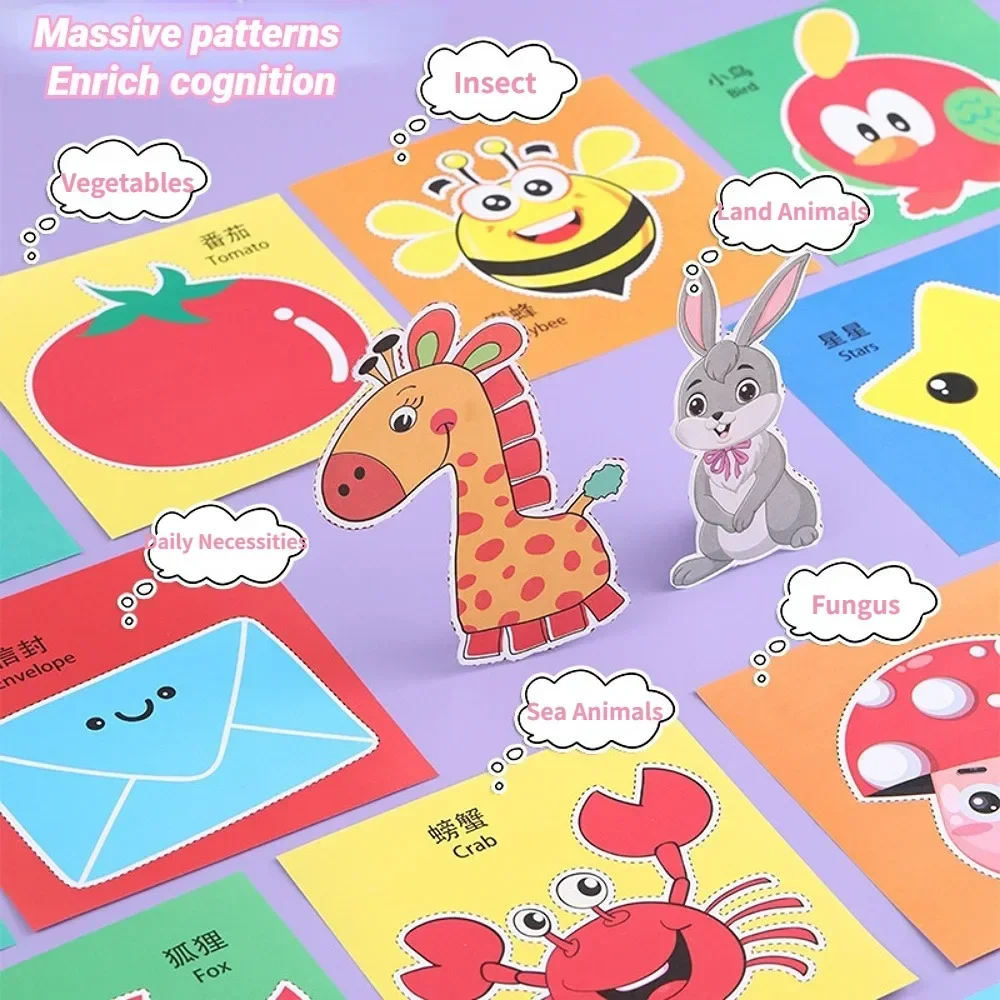 48Pcs Handmade Paper Cut Book Kids Craft Toys DIY Cartoon Scrapbooking Paper Art Toys Kids Learning Toys for Children Gifts - Image 4