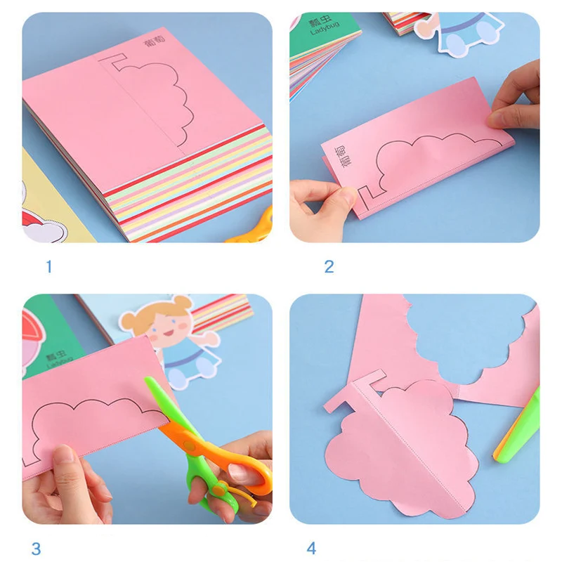 49/91Pcs Children DIY Handmade Paper Cutting Set Early Education Scissor Skills Practice Preschool Educational Toy - Image 5