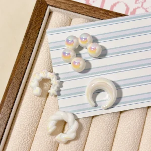 4PCS C-ring Ear Bone Clips Earrings Elegant Transparent Colorful Simple High-end No Ear Hole Clip Earring Set Jewelry Wholesale