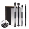 4Pcs Double-ended Makeup Brushes Set with Mirror Portable Travel Kit Concealer Eyeshadow Foundation Blush Brush Soft Synthetic H