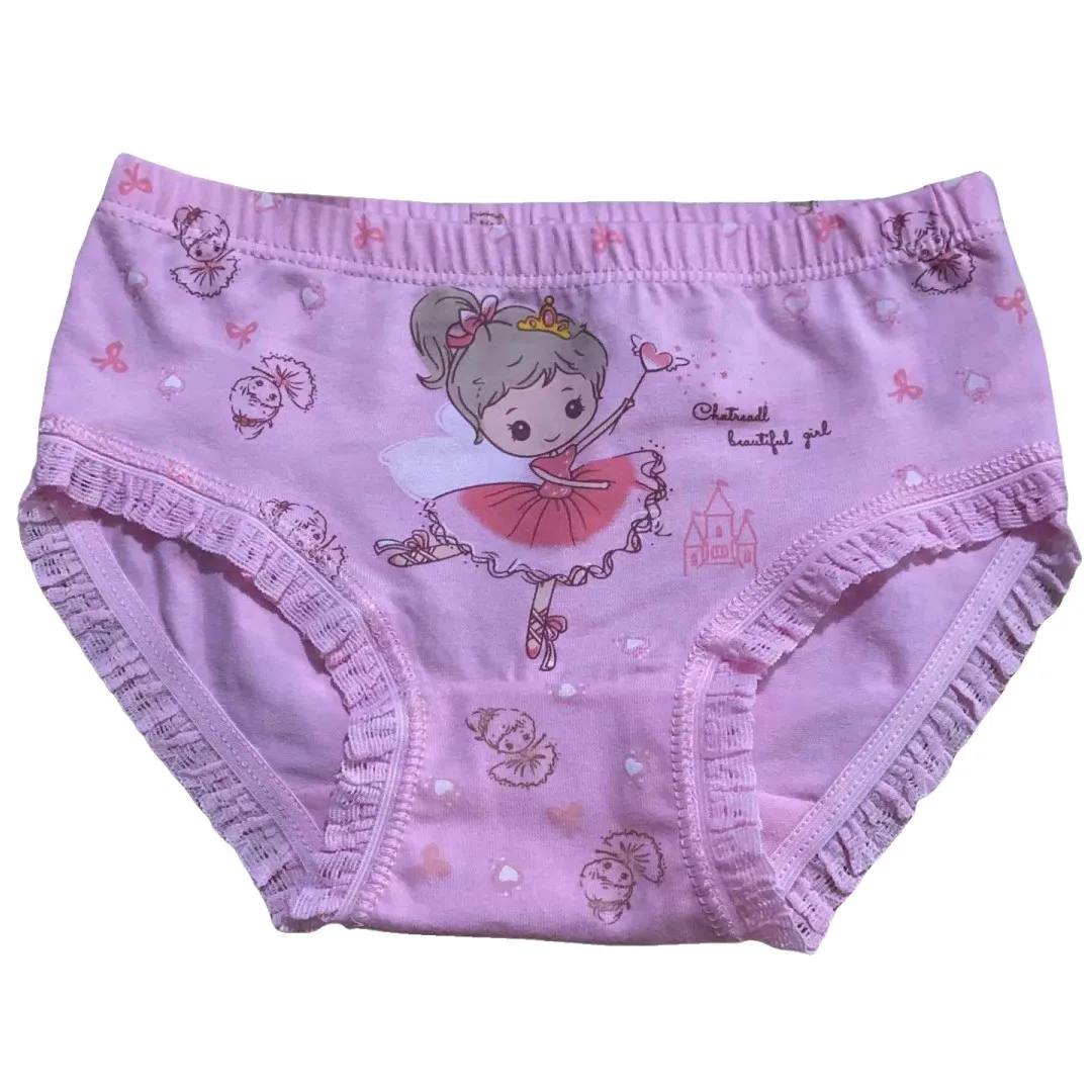 4pcs/Lot Girls Skating Big Eyes Anime Briefs Cotton Underwear Kids Breathable Cute Briefs Panties Size 3-12T - Image 4