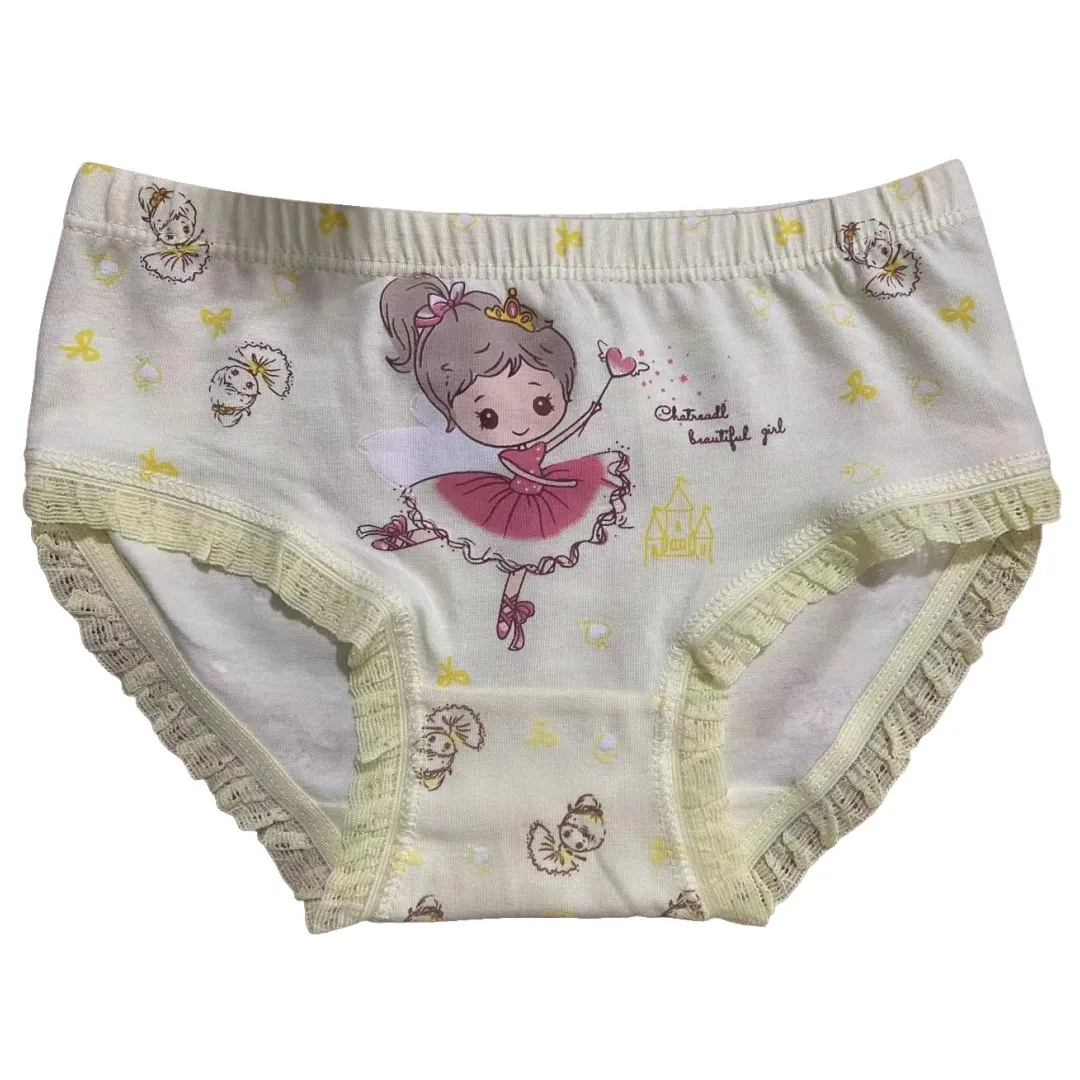 4pcs/Lot Girls Skating Big Eyes Anime Briefs Cotton Underwear Kids Breathable Cute Briefs Panties Size 3-12T - Image 3