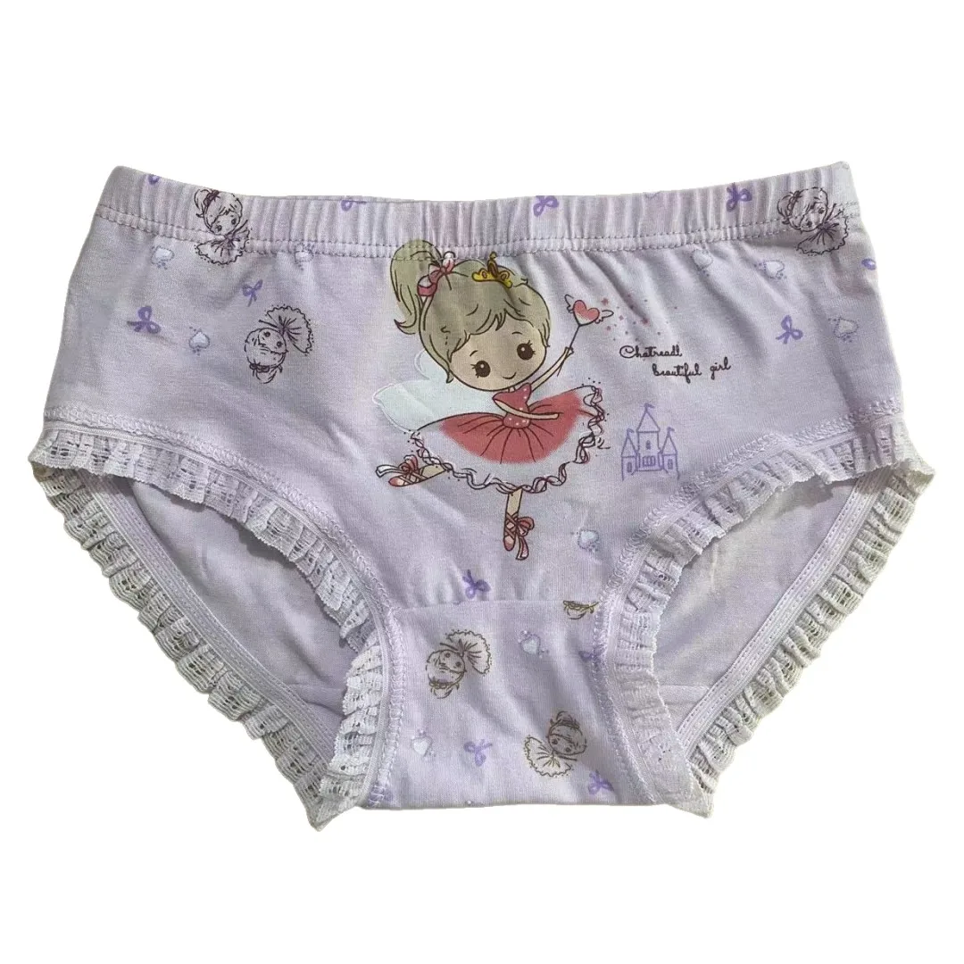 4pcs/Lot Girls Skating Big Eyes Anime Briefs Cotton Underwear Kids Breathable Cute Briefs Panties Size 3-12T - Image 5