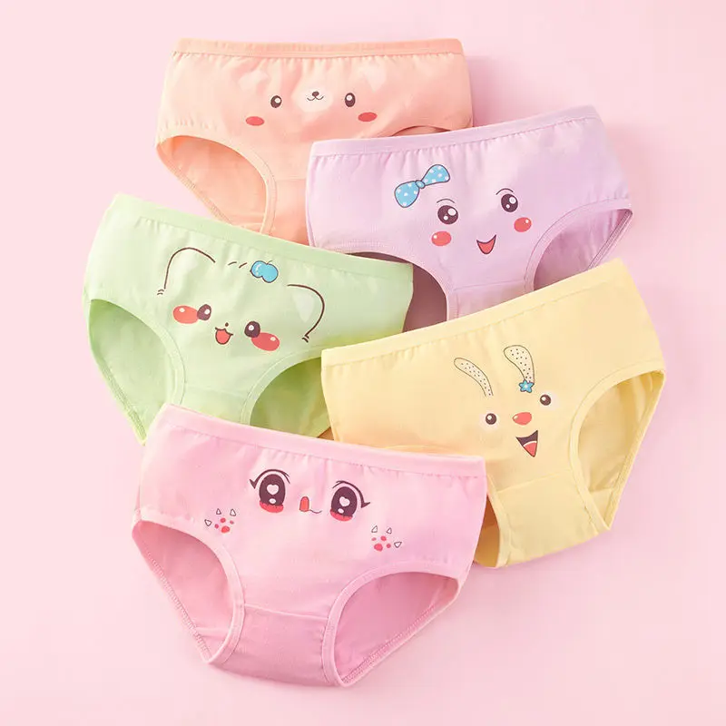 4pcs/Lot Girls Skating Big Eyes Anime Briefs Cotton Underwear Kids Breathable Cute Briefs Panties Size 3-12T - Image 6