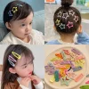 4pcs/set Cute Colorful Geometric Fashion Hair Clips Girls Hair Decoration Hairpins Barrettes Children Lovely Hair Accessories