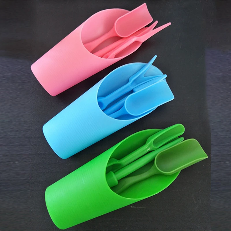 4pcs/set, Plastic Durable Bucket shovel Potted Cultivation cylinder MeatPlant soil shovel Garden Tools Mini Garden Planting Tool