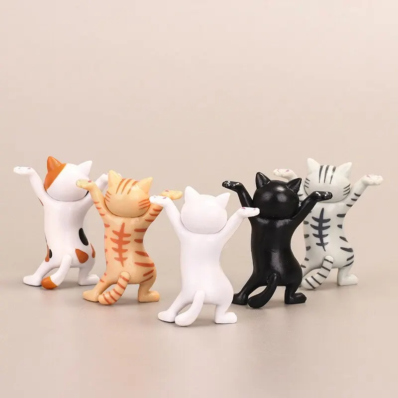 5 Models Dancing Cat Figure Decoration Animation Cat Model Fashion Toy Enchanting Cat Capsule Toy Doll Cake Decoration - Image 3