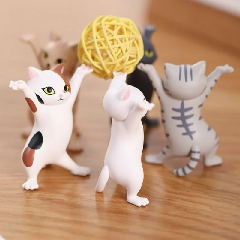 5 Models Dancing Cat Figure Decoration Animation Cat Model Fashion Toy Enchanting Cat Capsule Toy Doll Cake Decoration - Image 5