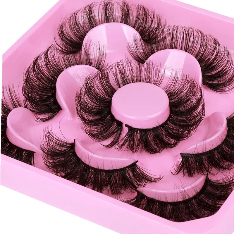 5 pairs Russian Strip Lashes Fluffy Lashes 3D False Eyelashes Russian Volume Eyelashes Fake Eyelash Extension Make Up - Image 2