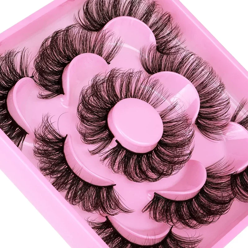 5 pairs Russian Strip Lashes Fluffy Lashes 3D False Eyelashes Russian Volume Eyelashes Fake Eyelash Extension Make Up - Image 6