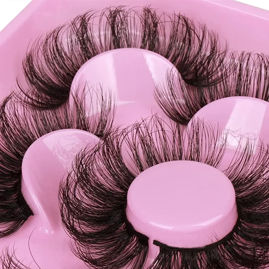 5 pairs Russian Strip Lashes Fluffy Lashes 3D False Eyelashes Russian Volume Eyelashes Fake Eyelash Extension Make Up - Image 3