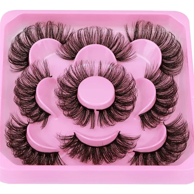 5 pairs Russian Strip Lashes Fluffy Lashes 3D False Eyelashes Russian Volume Eyelashes Fake Eyelash Extension Make Up - Image 4
