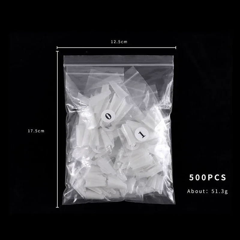 500pcs False Nail Art Tips French Natural Transparent Coffin False Nails Tips Acrylic UV Gel Nail Polish Manicure - Image 6