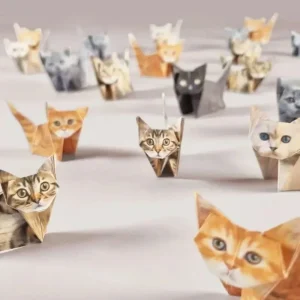 50pcs DIY Paper Cats Creative DIY Origami Paper Handmade DIY Paper dog Dinosaur Fun Art Craft Folding Animal Folding Set