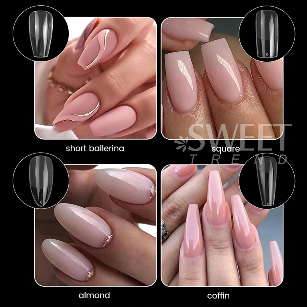 550pcs Soft Gel Nail Tips Medium Short Almond Coffin Full Cover Matte Extension Tool Acrylic Press on Nail French Manicure Decor - Image 2