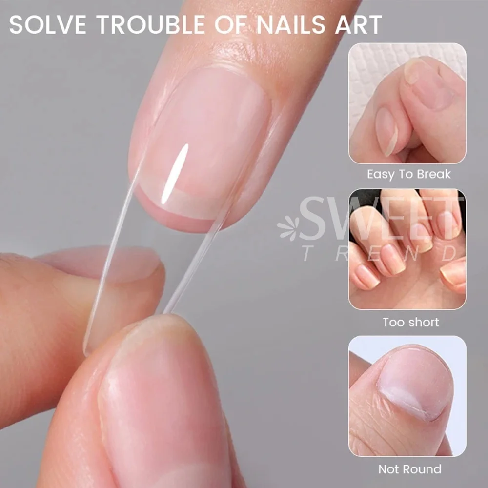 550pcs Soft Gel Nail Tips Medium Short Almond Coffin Full Cover Matte Extension Tool Acrylic Press on Nail French Manicure Decor - Image 4