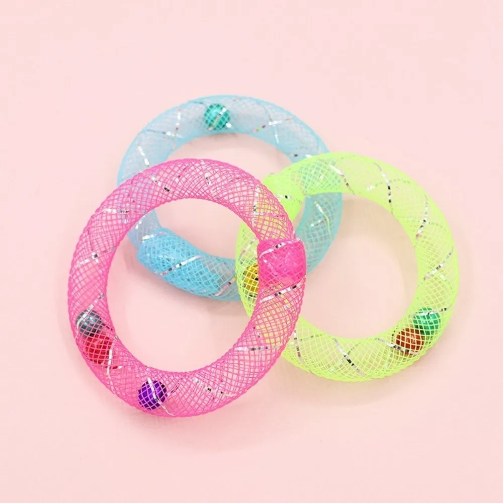 5Pcs Bell Sounds Circle Bell Cat Toy Soft Mesh Bouncing Spring Self Play Cat Toy Bite Resistant Colorful Cat Hose Toy - Image 4
