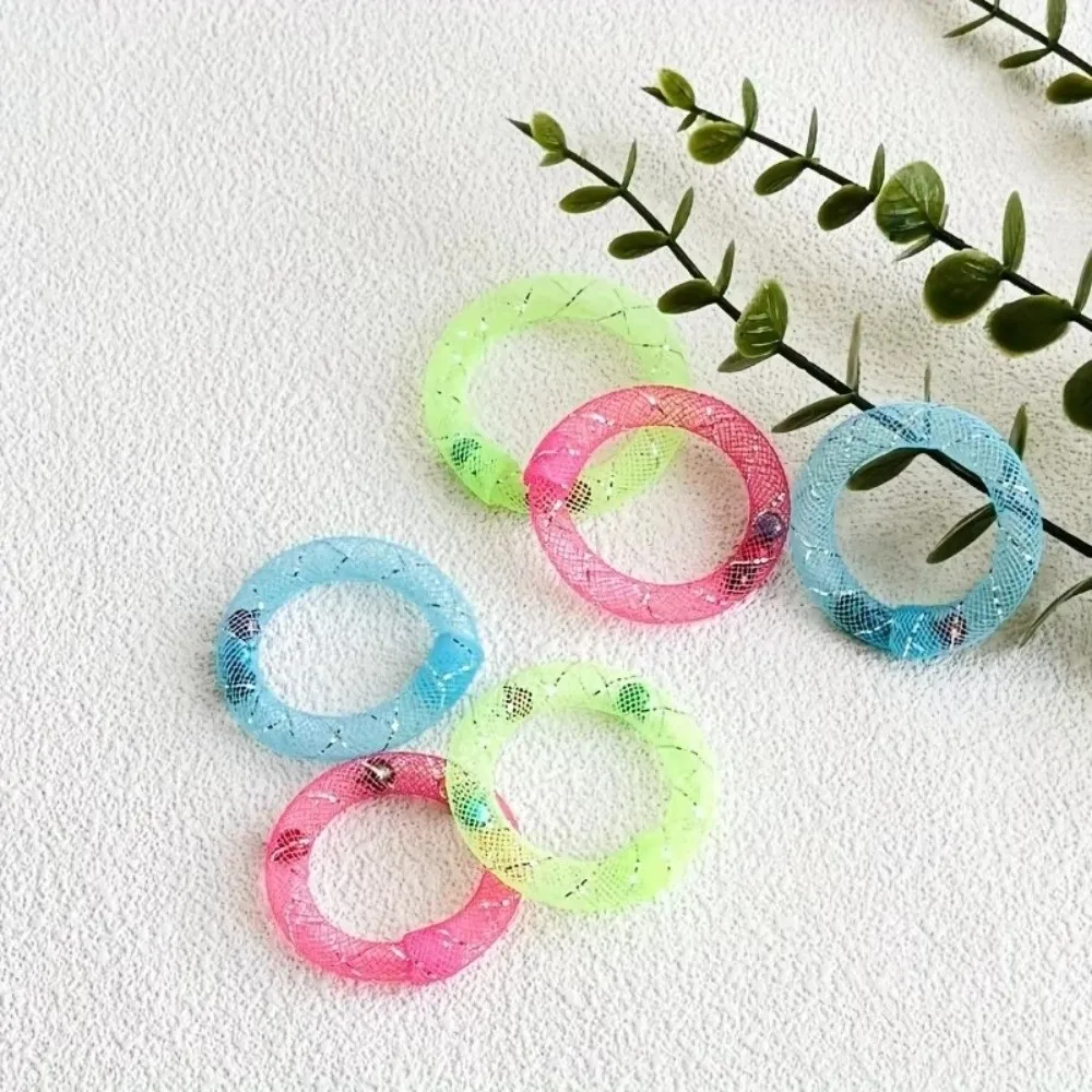 5Pcs Bell Sounds Circle Bell Cat Toy Soft Mesh Bouncing Spring Self Play Cat Toy Bite Resistant Colorful Cat Hose Toy - Image 5