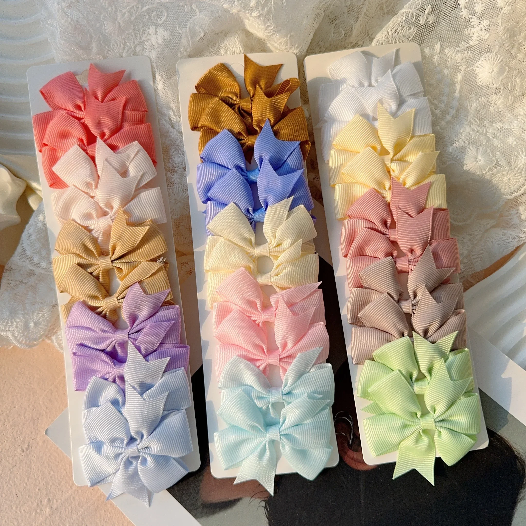 6-10Pcs/set Candy Colored Ribbon Bow Hair Clip Cute Bow Hair Clip For Girls Children's Hair Accessories - Image 2