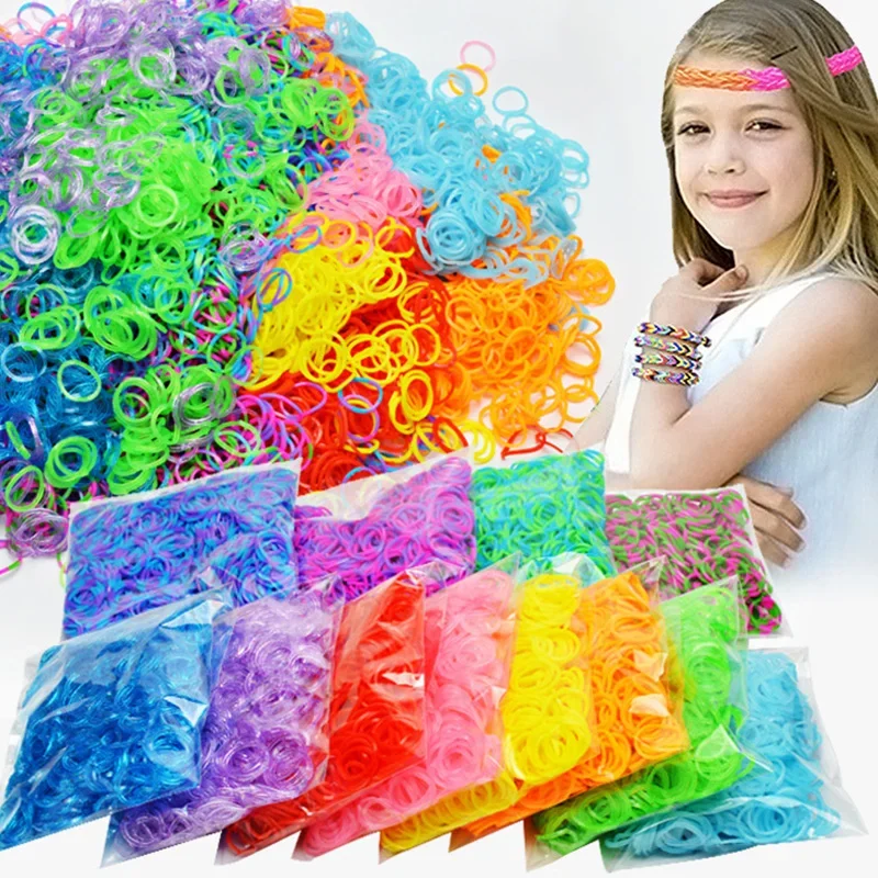 600 Pcs DIY Toys Rubber Bands Bracelet for Kids or Hair Rubber Loom Bands Refill Rubber Band Make Woven Bracelet DIY Christmas - Image 3