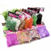 600Pcs Color Rubble Loom Bands Bracelets Kit Girl Gift Elastic Weaving Lacing Toy Craft DIY Jewelry Making Accessories Supplies