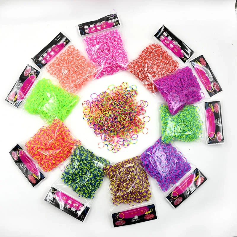 600Pcs Color Rubble Loom Bands Bracelets Kit Girl Gift Elastic Weaving Lacing Toy Craft DIY Jewelry Making Accessories Supplies - Image 3