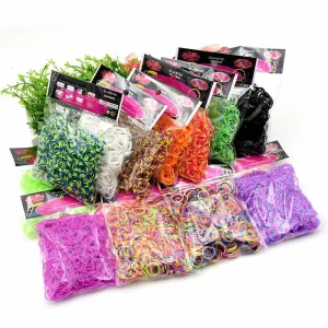 600Pcs Color Rubble Loom Bands Bracelets Kit Girl Gift Elastic Weaving Lacing Toy Craft DIY Jewelry Making Accessories Supplies