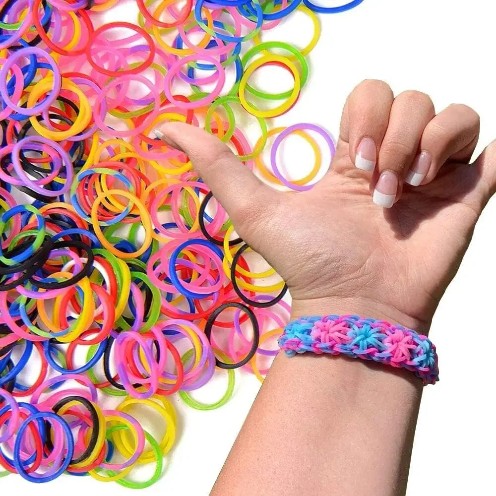 600pcs Colorful Rubber Loom Bands Kit DIY Craft Gift Set - Elastic Band Loom for Making Bracelets Children's Ed - Image 2