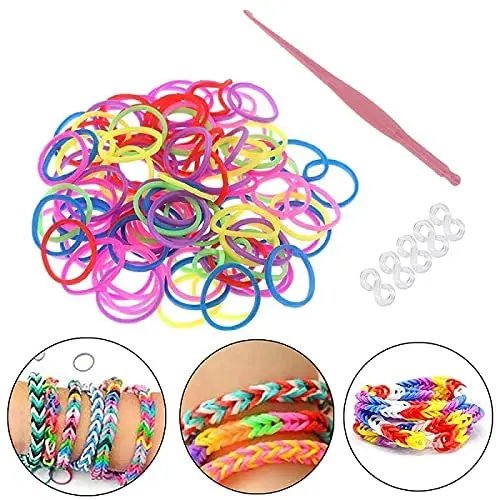 600pcs Colorful Rubber Loom Bands Kit DIY Craft Gift Set - Elastic Band Loom for Making Bracelets Children's Ed - Image 6
