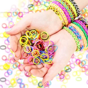 600pcs Colorful Rubber Loom Bands Kit DIY Craft Gift Set - Elastic Band Loom for Making Bracelets Children's Ed