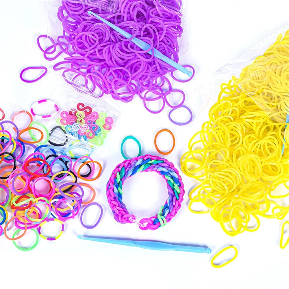 600pcs Elastic Rubber Loom Bands Wrist Woven Necklaces Bracelets For DIY Girls Children Party Toy Gift Craft Jewelry Making - Image 4