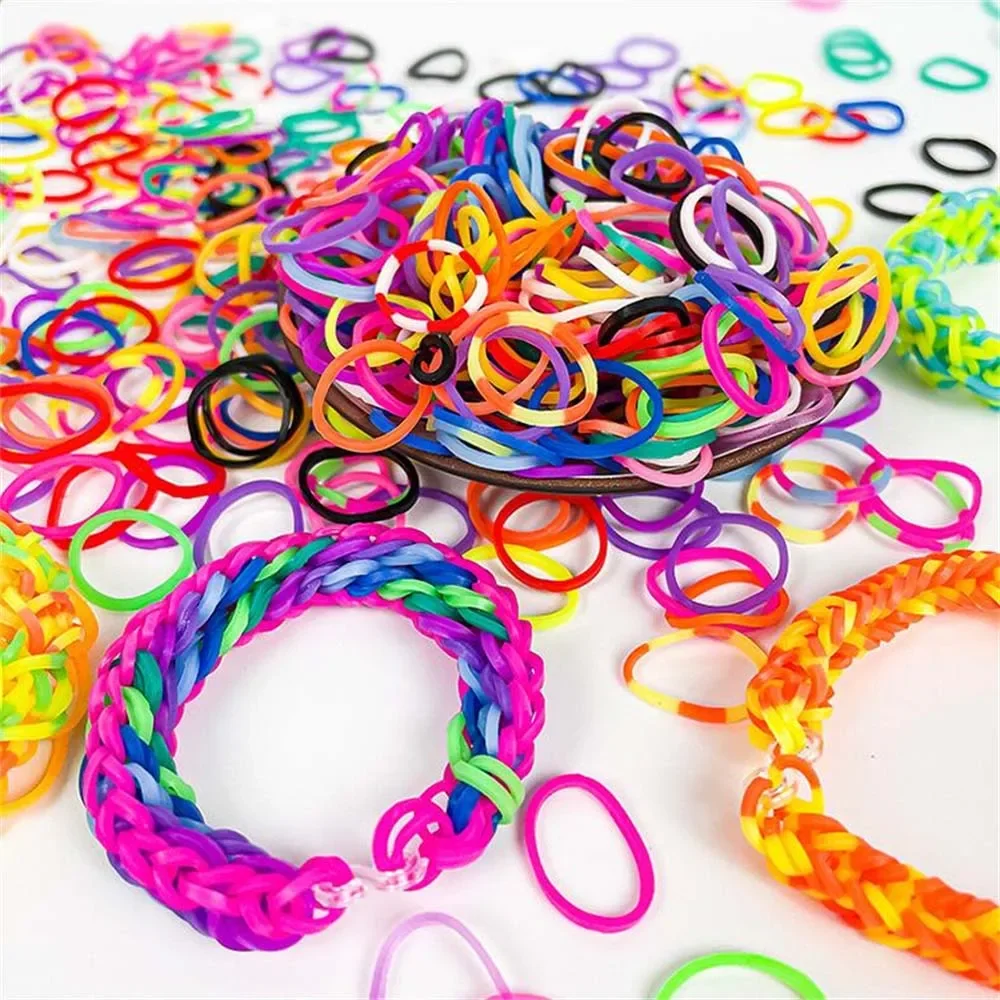 600pcs Elastic Rubber Loom Bands Wrist Woven Necklaces Bracelets For DIY Girls Children Party Toy Gift Craft Jewelry Making