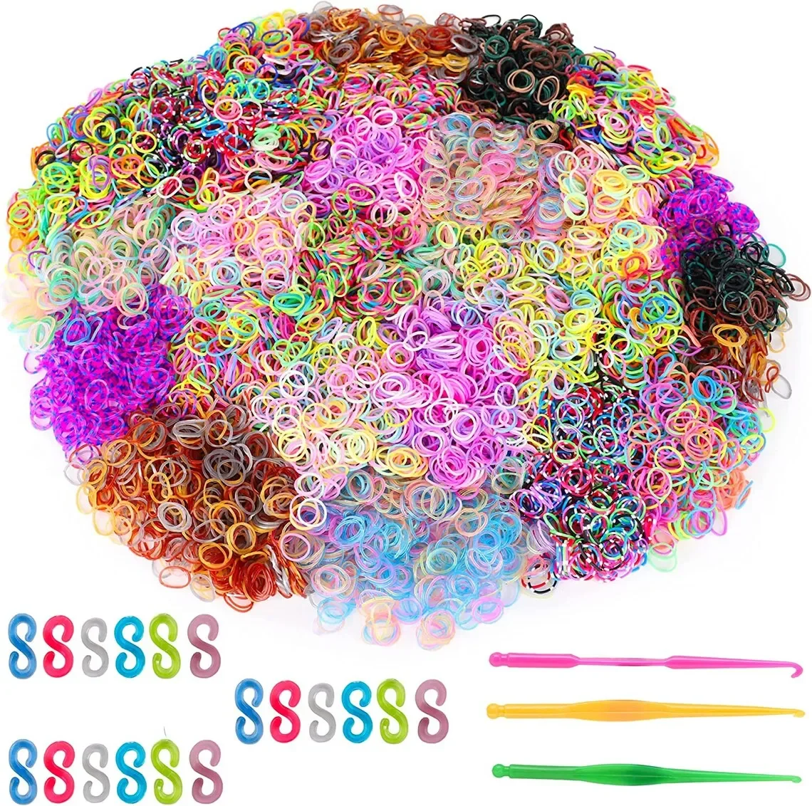600pcs Loom Rubber Band Bracelet Making Kit with Tools Crochet Hooks for Jewelry Making Kids Bracelet Weaving DIY Crafting Tools - Image 2