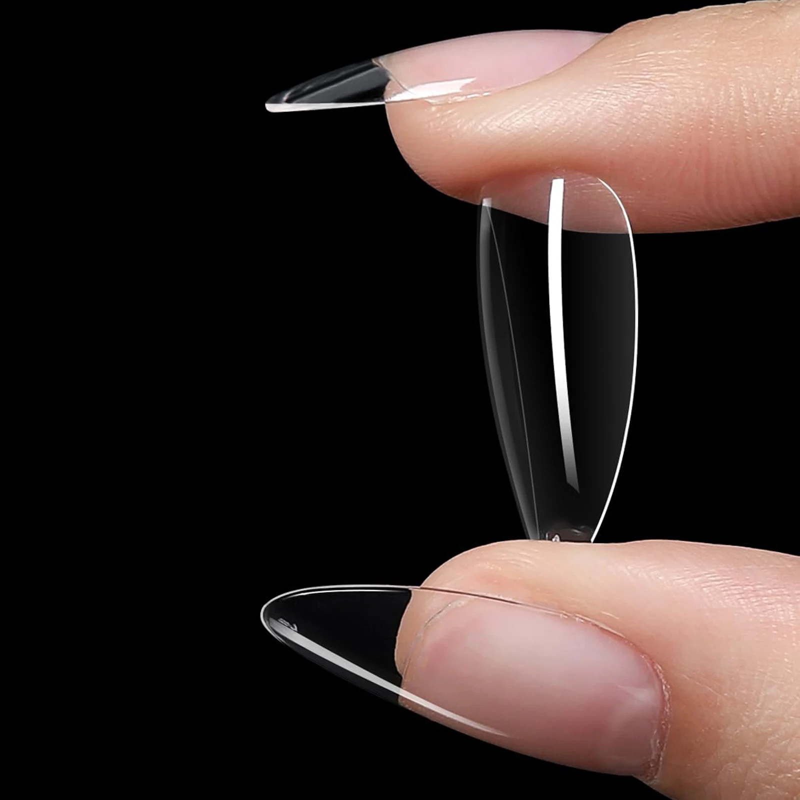 600pcs/box Clear Nail Tips Set, Medium/Long Coffin, Square, Almond, Stiletto, Oval, Round Shape, 10/12 Sizes, Press On Nails, Ma - Image 3